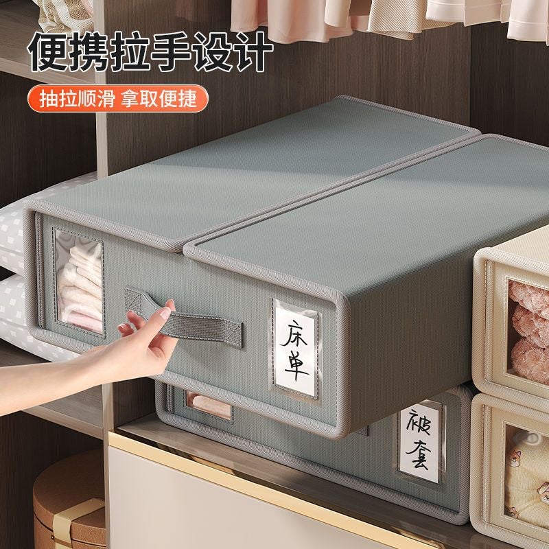 Oxford Cloth Four-Piece Set Storage Boxed Quilt Single Folding Household Bed Sheet Storage Bed Quilt Cover Storage Box Window - Image 4